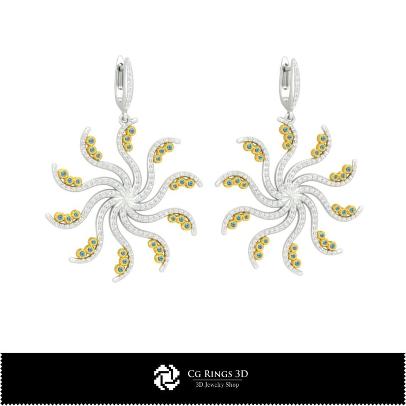 Pendientes CAD 3D para el hogar, Joyería CAD 3D, Pendientes CAD 3D, Pendientes de diamantes 3D, Pendientes de perlas 3D