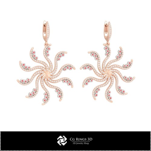 Pendientes CAD 3D para el hogar, Joyería CAD 3D, Pendientes CAD 3D, Pendientes de diamantes 3D, Pendientes de perlas 3D