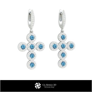 Pendientes religiosos CAD 3D para el hogar, Joyería CAD 3D, Pendientes CAD 3D, Pendientes con diamantes 3D