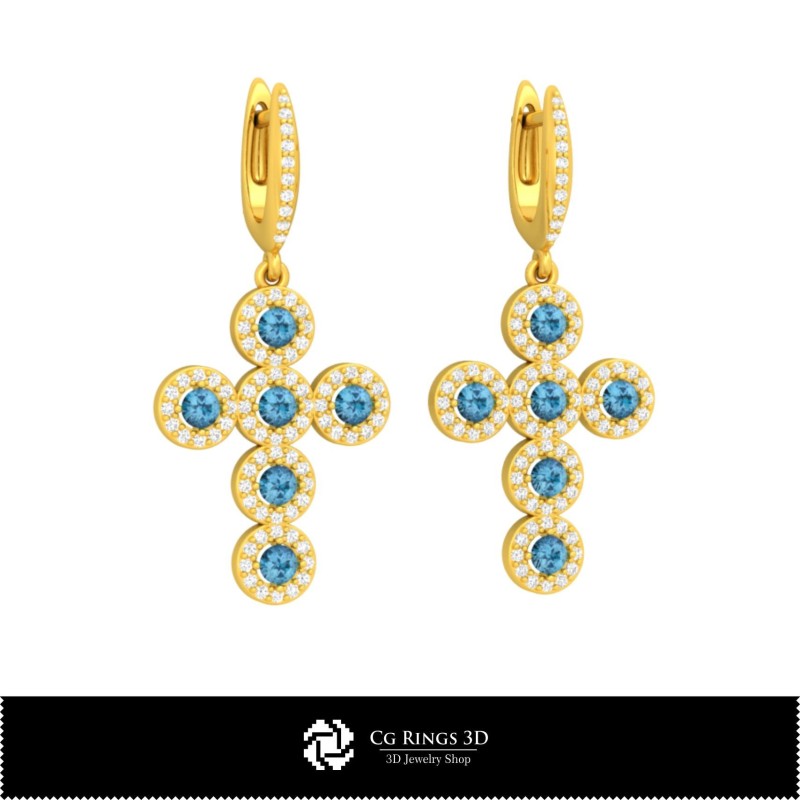 Pendientes religiosos CAD 3D para el hogar, Joyería CAD 3D, Pendientes CAD 3D, Pendientes con diamantes 3D