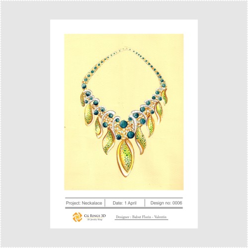 Schizzo di collana - Concetto di design di gioielli Schizzi di gioielli