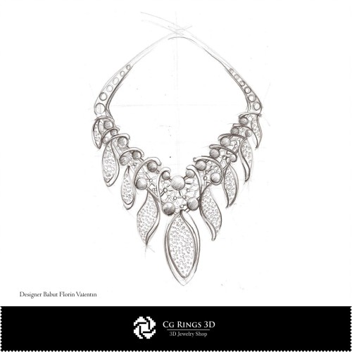 Schizzo di collana - Concetto di design di gioielli Schizzi di gioielli
