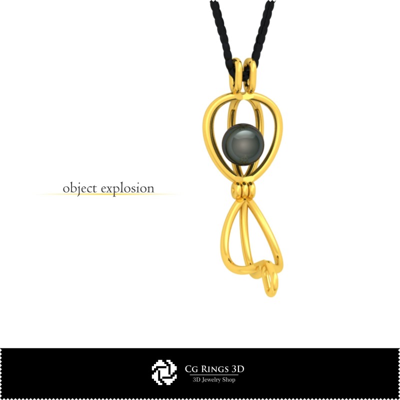 Colgante CAD 3D con Perla - Modelo 3D Gratis Hogar, CAD 3D de Joyería, Joyería 3D Gratis, Colgantes CAD 3D, Medallones 3D,