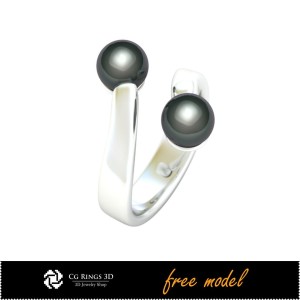 Anello in CAD 3D con Perle - Modello 3D Gratuito Casa, Gioielleria CAD 3D, Gioielli 3D Gratuiti, Anelli CAD 3D, Anelli con 2