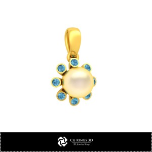 3D-CAD-Anhänger mit Perle, Schmuck-3D-CAD, Anhänger-3D-CAD, 3D-Perlenanhänger
