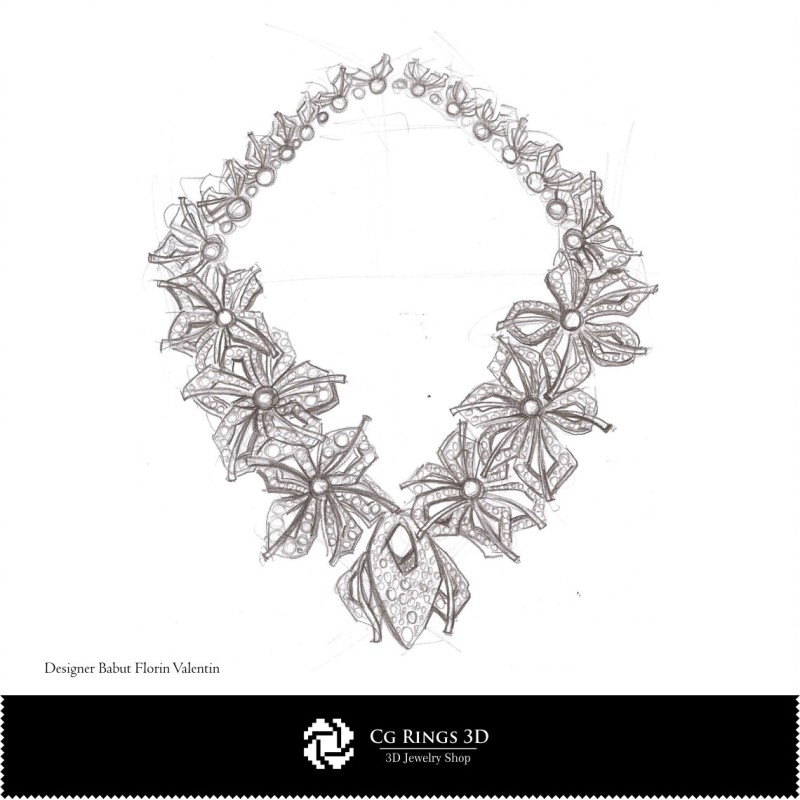 Boceto de collar - Concepto de diseño de joyería Bocetos de joyería