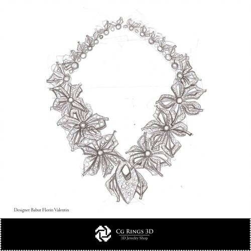 Boceto de collar - Concepto de diseño de joyería Bocetos de joyería