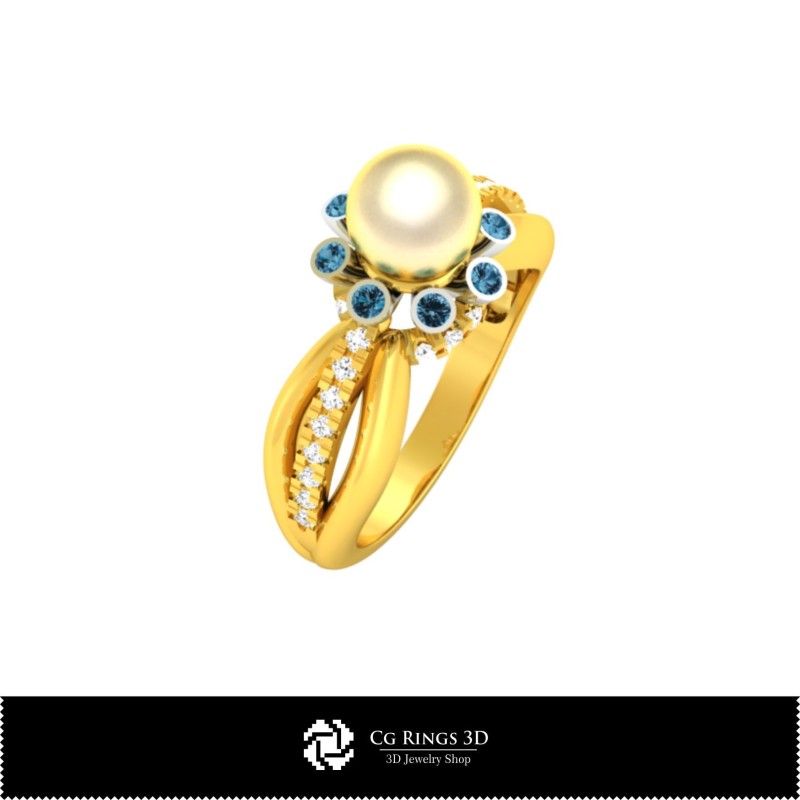 3D-CAD-Perlenring Zuhause, Schmuck 3D-CAD, Ringe 3D-CAD, Perlenringe 3D