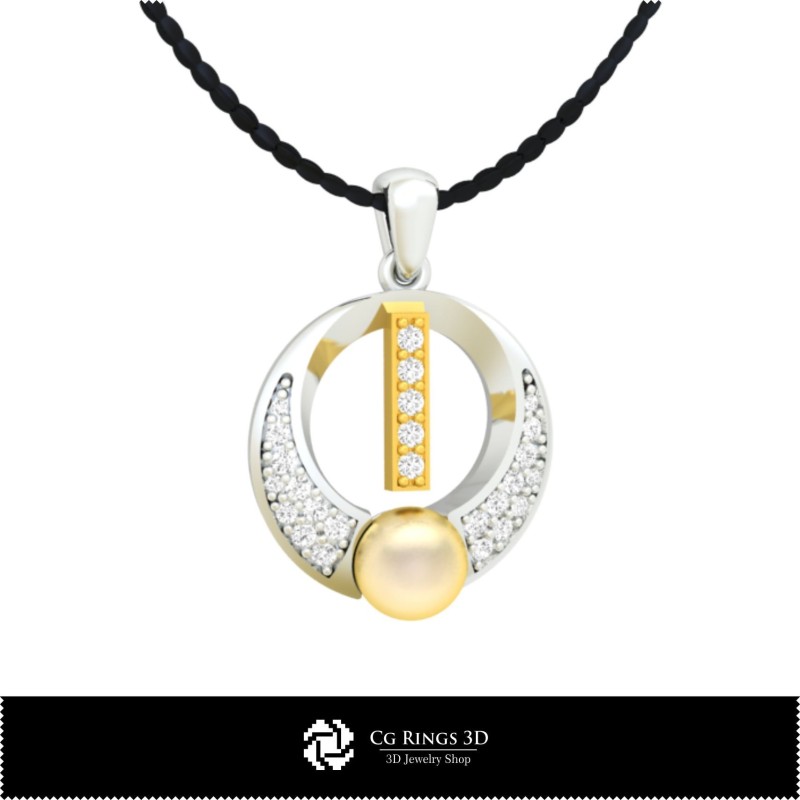 Pendentif perle 3D CAO avec lettre I Home, Bijoux 3D CAO, Pendentifs 3D CAO, Pendentifs lettre 3D, Pendentifs perle 3D