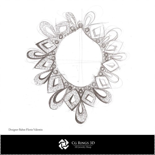 Boceto de collar - Concepto de diseño de joyería Bocetos de joyería