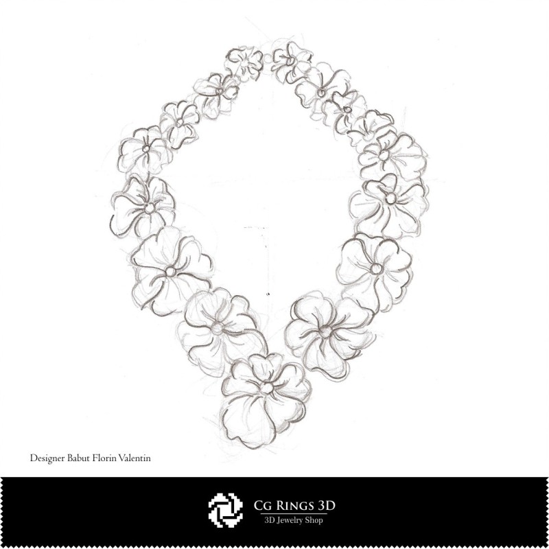 Collana Schizzo - Concetto di Design di Gioielli Schizzi di Gioielli