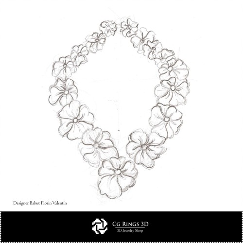Collana Schizzo - Concetto di Design di Gioielli Schizzi di Gioielli