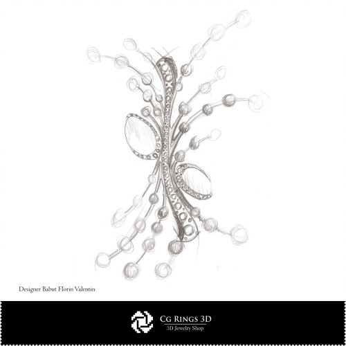 Broschen-Skizze - Schmuckdesign Schmuckskizzen