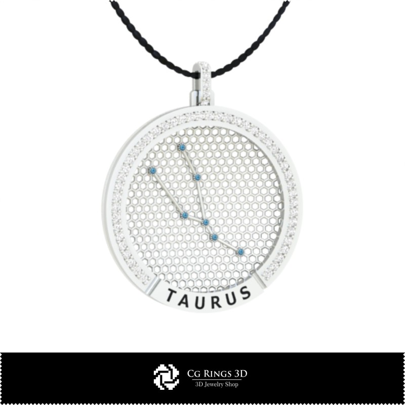 3D CAD Taurus Zodiac Constellation Pendant Home, Jewelry 3D CAD, Pendants 3D CAD , 3D Zodiac Pendants