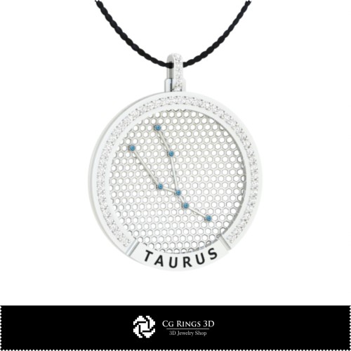 3D CAD Taurus Zodiac Constellation Pendant Home, Jewelry 3D CAD, Pendants 3D CAD , 3D Zodiac Pendants