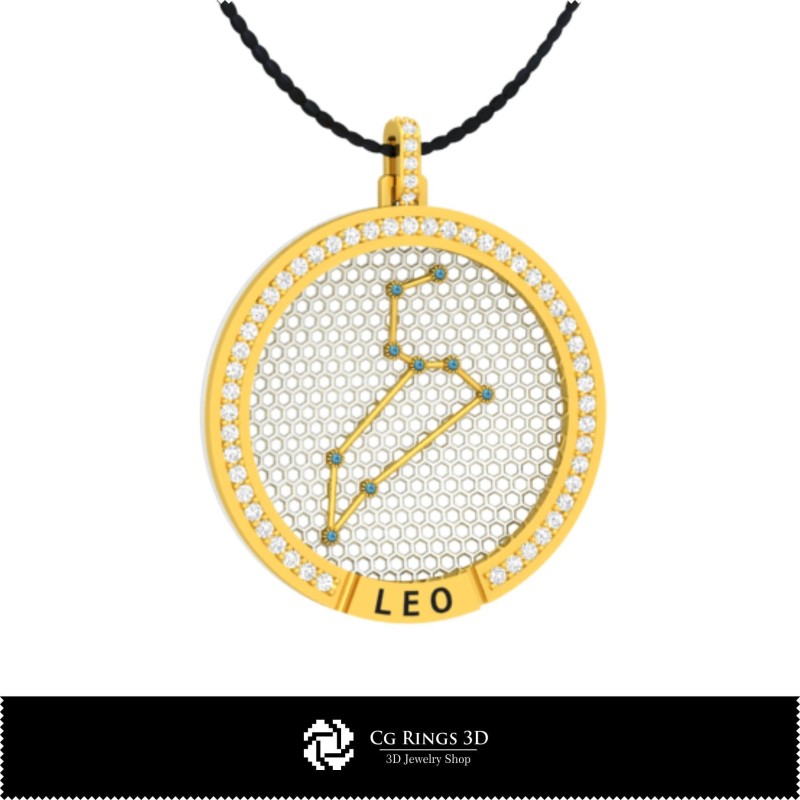 3D-CAD Löwe Sternbild Anhänger Home, Schmuck 3D-CAD, Anhänger 3D-CAD, 3D Sternzeichen Anhänger