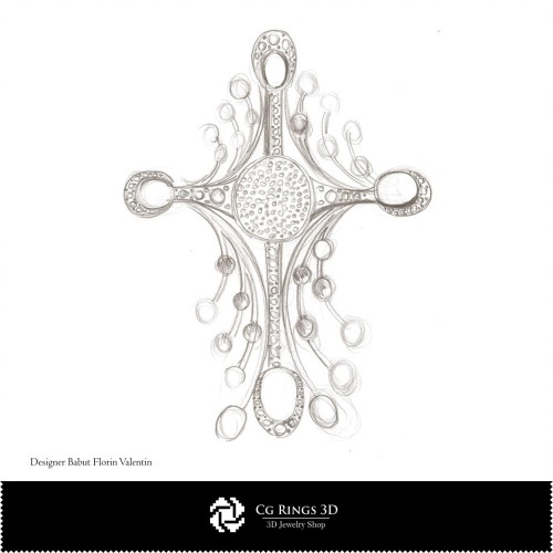 Bozzetto di ciondolo - Design di gioielli - Schizzi di gioielli