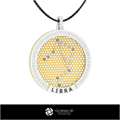 3D-CAD-Libra-Sternbild-Anhänger Home, Schmuck 3D-CAD, Anhänger 3D-CAD, 3D-Waage-Anhänger
