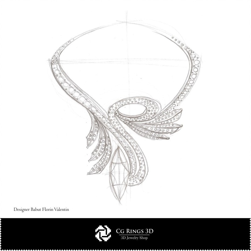 Schizzo di Collana-Concetto di Design Gioielli-Schizzi di Gioielli