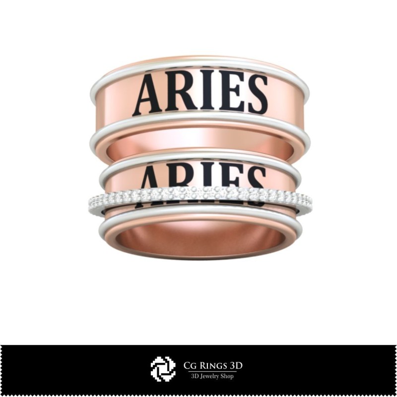 3D CAD 白羊座婚戒，珠宝3D CAD，戒指3D CAD，结婚戒指3D