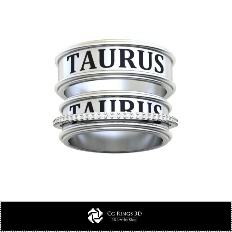 3D CAD Wedding Ring With Taurus Zodiac Home, Jewelry 3D CAD, Rings 3D CAD , Wedding Bands 3D