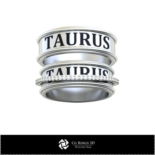 Alliances de mariage 3D CAD avec signe du Taureau, bijoux 3D CAD, bagues 3D CAD, alliances 3D