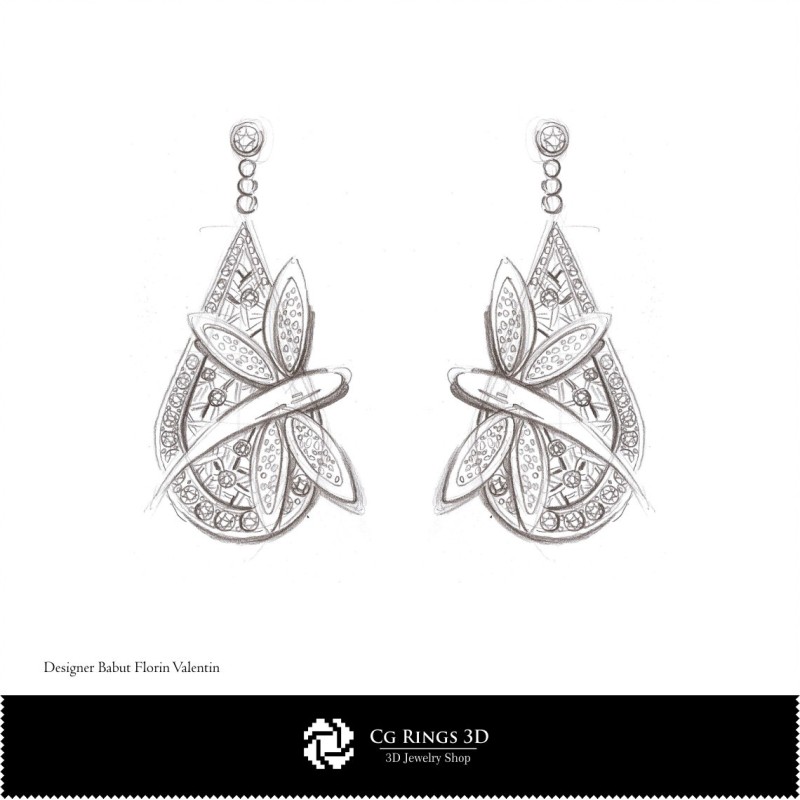 Orecchini Schizzo-Design Gioielli Schizzi di Gioielli