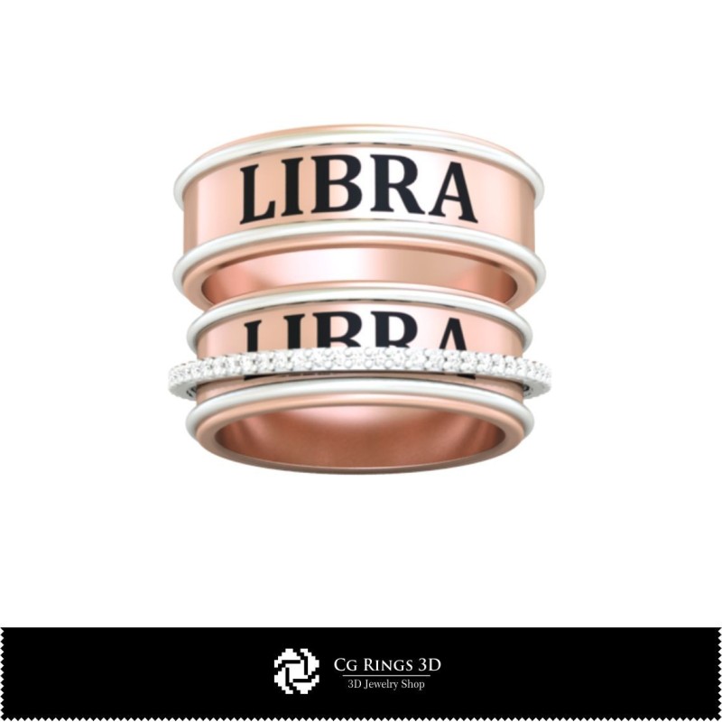 3D CAD Wedding Ring With Libra Zodiac Home, Jewelry 3D CAD, Rings 3D CAD , Wedding Bands 3D
