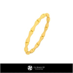 Bague en bambou 3D CAO pour la maison, Joaillerie 3D CAO, Bagues 3D CAO, Alliances éternelles 3D, Bagues de mode 3D