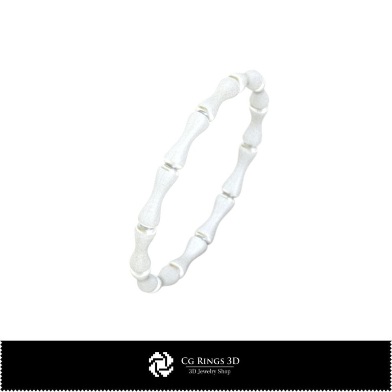 Anillo Bamboo 3D CAD para el hogar, Joyería 3D CAD, Anillos 3D CAD, Alianzas Eternas 3D, Anillos de Moda 3D