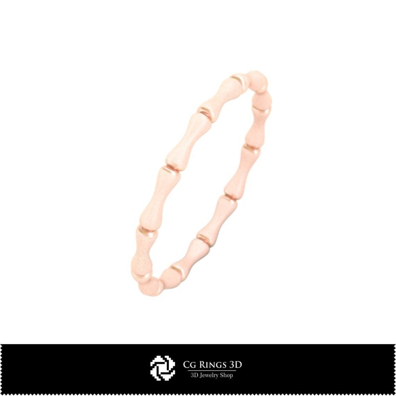 Anillo Bamboo 3D CAD para el hogar, Joyería 3D CAD, Anillos 3D CAD, Alianzas Eternas 3D, Anillos de Moda 3D