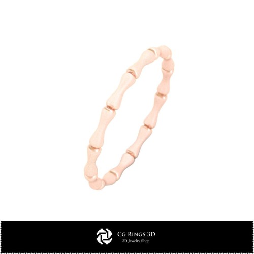 3D CAD Bamboo Ring Home, Jewelry 3D CAD, Rings 3D CAD , Eternity Bands 3D, Fashion Rings 3D