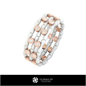 3D-CAD Bambusring Zuhause, Schmuck 3D-CAD, Ringe 3D-CAD, Eternity-Ringe 3D, Modeschmuck-Ringe 3D