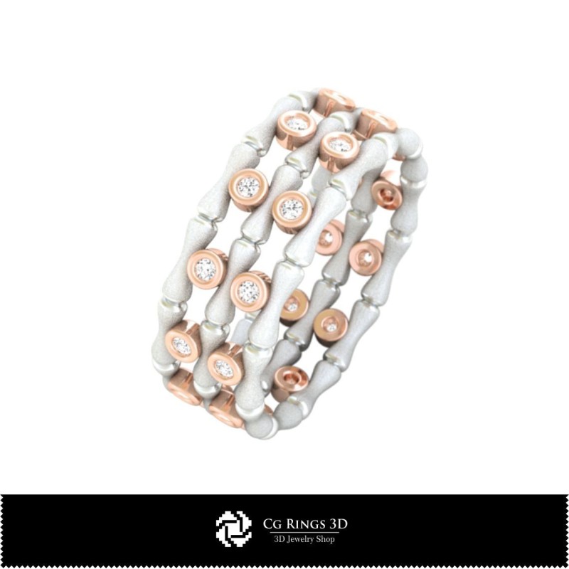 3D-CAD Bambusring Zuhause, Schmuck 3D-CAD, Ringe 3D-CAD, Eternity-Ringe 3D, Modeschmuck-Ringe 3D