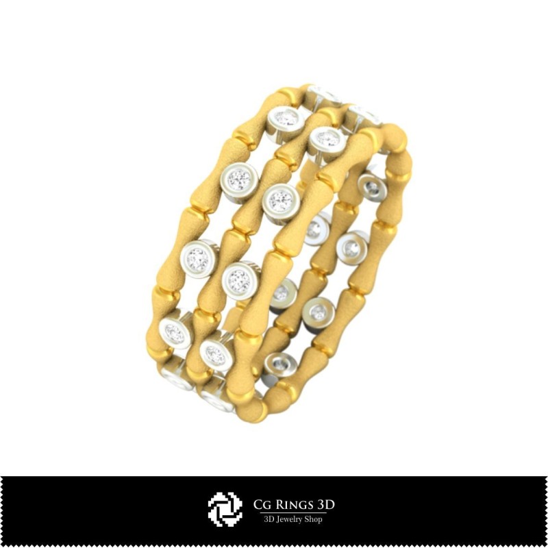 Anello in bambù 3D CAD per la casa, Gioielli 3D CAD, Anelli 3D CAD, Fedine eternity 3D, Anelli fashion 3D