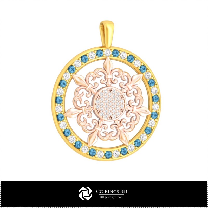 3D Pendant With Diamonds Home, Jewelry 3D CAD, Pendants 3D CAD , 3D Diamond Pendants