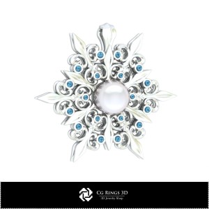 3D 雪花吊坠 家居，珠宝 3D CAD，吊坠 3D CAD，3D 珍珠吊坠