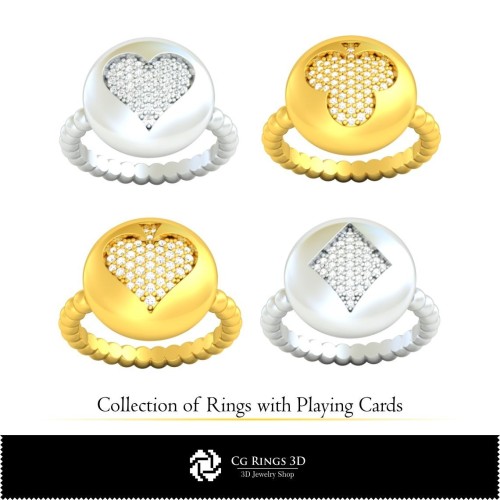 Collezione 3D CAD di Anelli con Carte da Gioco Home, Gioielleria 3D CAD, Collezioni di Gioielleria 3D CAD