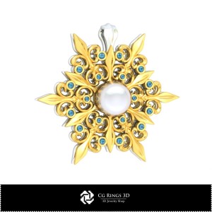3D Snowflake Pendant Home, Jewelry 3D CAD, Pendants 3D CAD , 3D Pearl Pendants 2