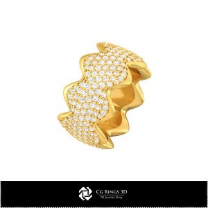 3D-Damen-Trauringe mit Diamanten Home, Schmuck 3D-CAD, Ringe 3D-CAD, Trauringe 3D, Modeschmuck-Ringe 3D