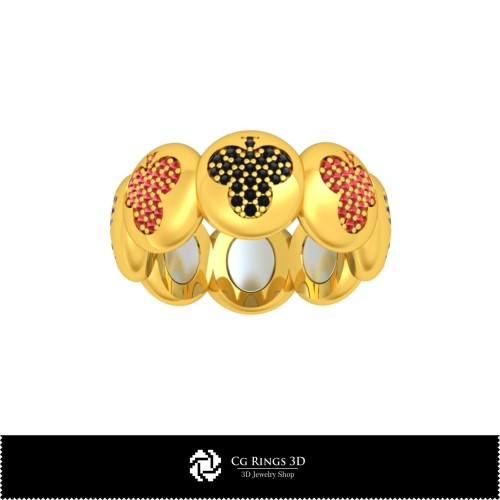 Colección 3D CAD de Anillos con Naipes para el Hogar, Joyería 3D CAD, Colecciones de Joyería 3D CAD