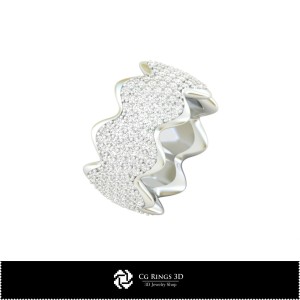 3D-Damen-Trauringe mit Diamanten Home, Schmuck 3D-CAD, Ringe 3D-CAD, Trauringe 3D, Modeschmuck-Ringe 3D 2