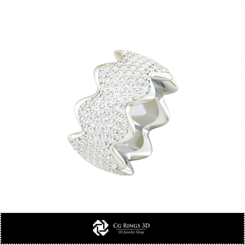 3D-Damen-Trauringe mit Diamanten Home, Schmuck 3D-CAD, Ringe 3D-CAD, Trauringe 3D, Modeschmuck-Ringe 3D