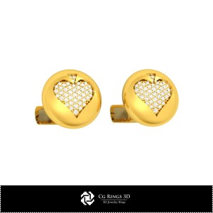 3D-CAD-Kollektion von Manschettenknöpfen mit Spielkarten Home, Schmuck 3D-CAD, Schmuckkollektionen 3D-CAD 2