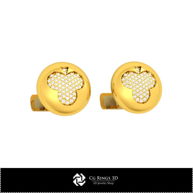 3D CAD 扑克袖扣系列 家居、珠宝 3D CAD、珠宝系列 3D CAD