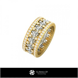 Alliances de mariage 3D pour femmes avec diamants Accueil, Bijoux 3D CAO, Bagues 3D CAO, Alliances 3D, Bagues de mode 3D