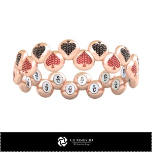 3D CAD Collection of Bracelets with Playing Cards Home, Jewelry 3D CAD, Jewelry Collections 3D CAD 2
