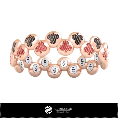 Collection de bracelets 3D CAO avec cartes à jouer Maison, Bijoux 3D CAO, Collections de bijoux 3D CAO
