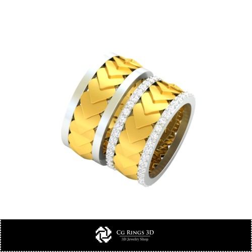 Collection CAO 3D d'alliances avec cartes à jouer Maison, CAO 3D de bijoux, Collections de bijoux CAO 3D