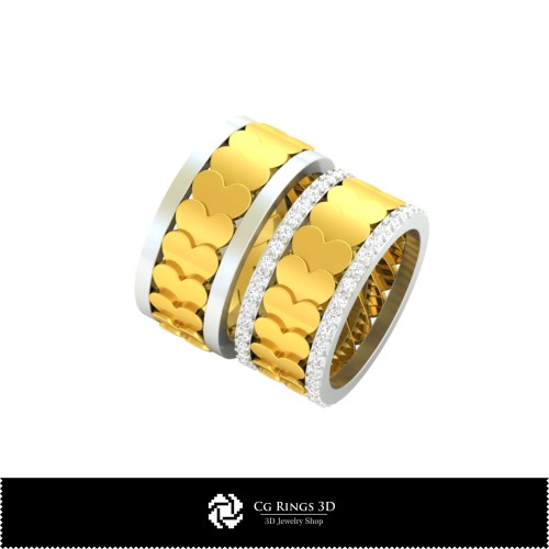 3D CAD Collection of Wedding Rings with Playing Cards Home, Jewelry 3D CAD, Jewelry Collections 3D CAD 